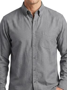 G.H. Bass & Co Weejun Oxford Gray Button-Up Shirt Men Size 17 1/2
